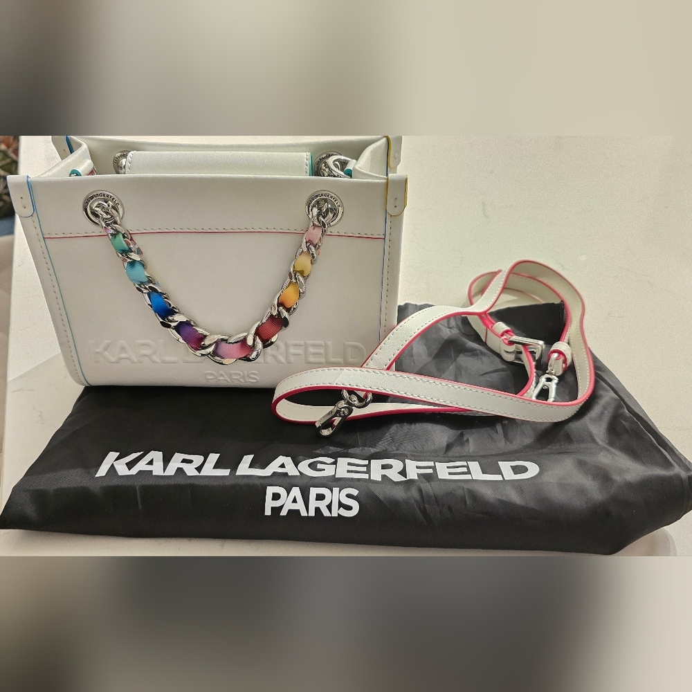 Karl Lagerfeld White and Multicolor Women's Bag Karl Lagerfeld Paris Savoie